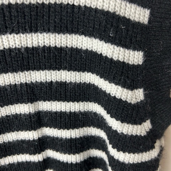 BiBi Sweater Vest Women’s L Black/White Striped Flower Patch‎ Cottagecore BOHO - Picture 11 of 16